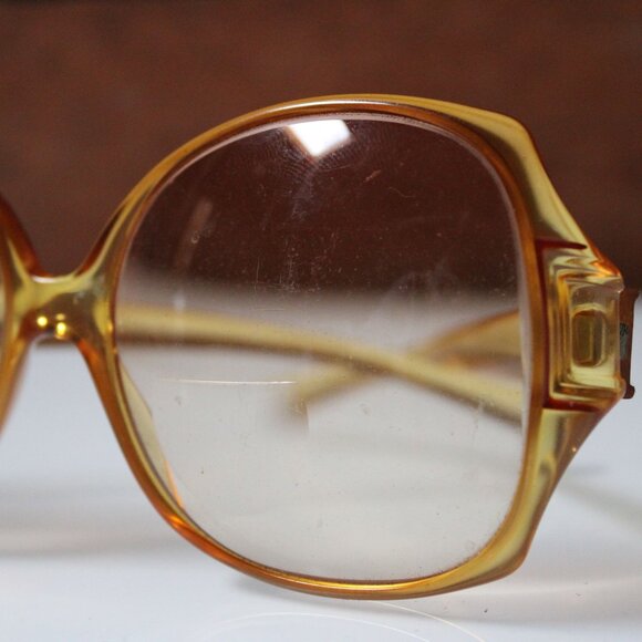 Vintage Terri Brogan Oversized Sunglasses Amber Yellow Gradient Made in Canada - Picture 4 of 9